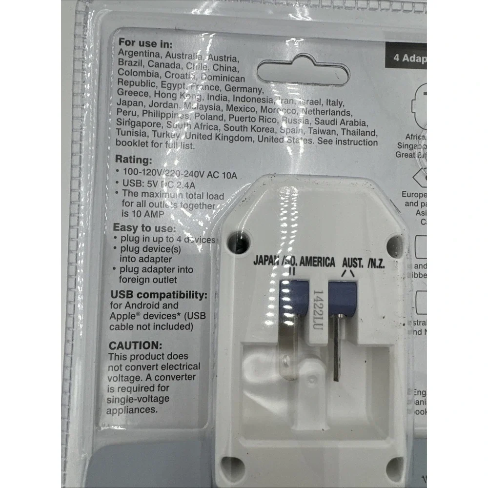 Worldwide Adapter with USB port Travelsmart by‎ Conair - BRAND NEW -